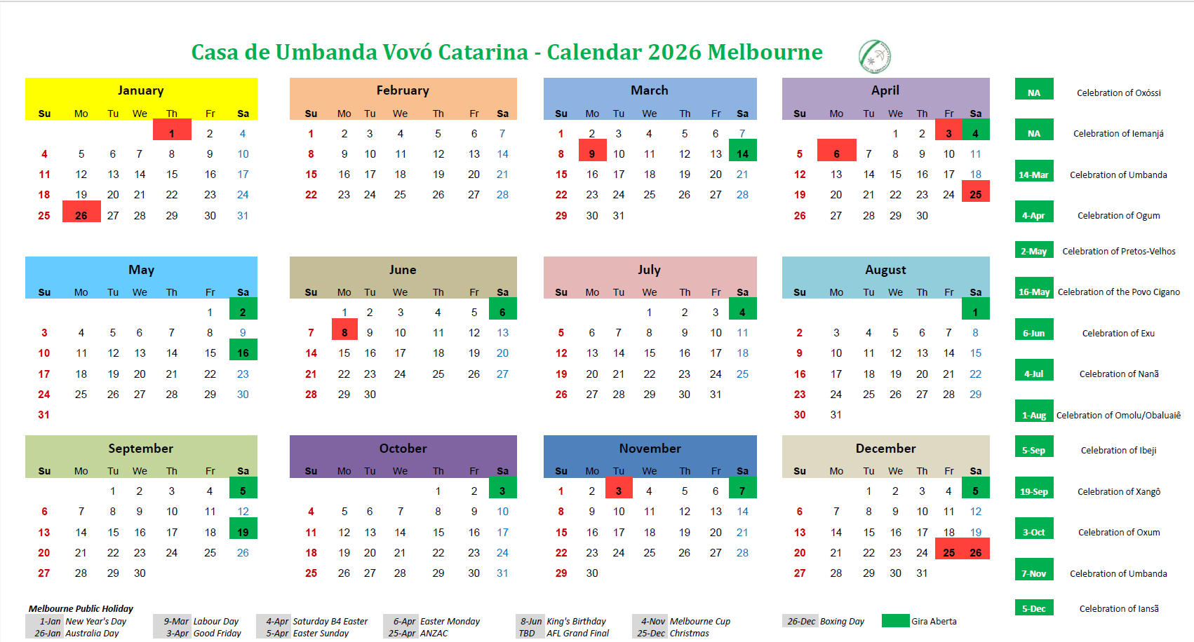 Calendar 2026